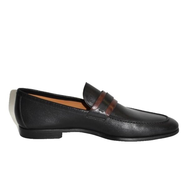 New! Magnanni Daniel Leather Loafer Black Size 11.5 M 23822 DD501